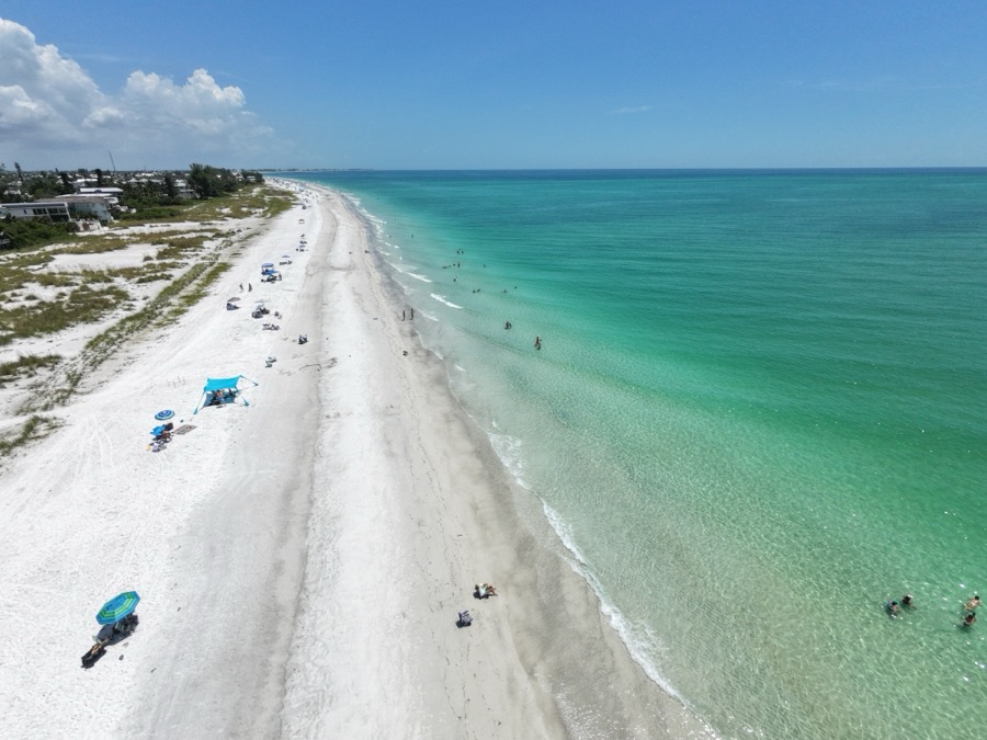 Aerial view of Anna Maria Island beach