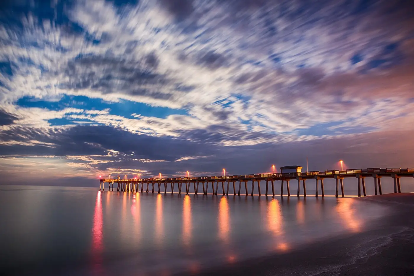 The Venice Fishing Pier reaching out over the Gulf of Mexico